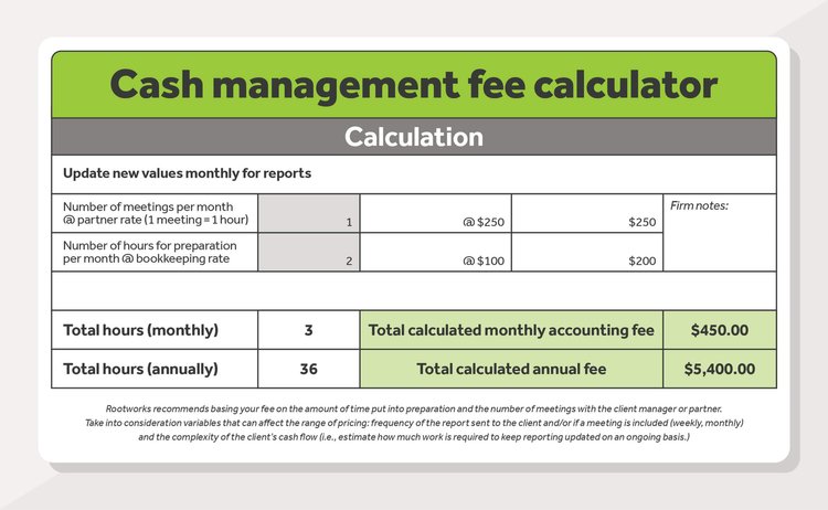 cash management fee calculator