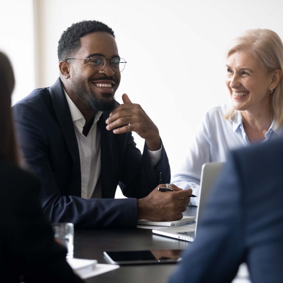 business meeting around a table