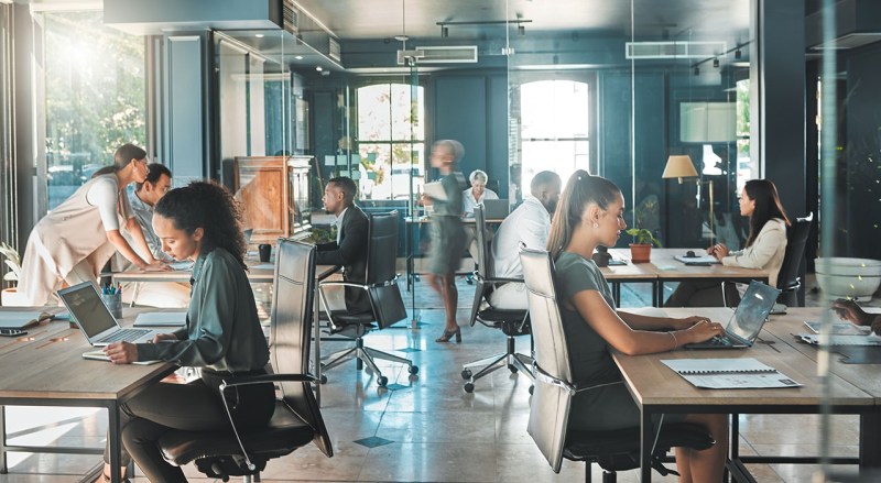 busy office environment