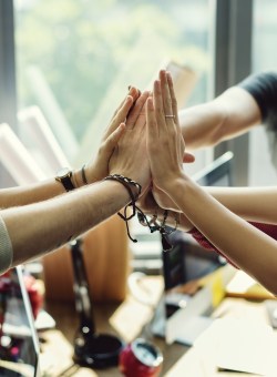 team high-five