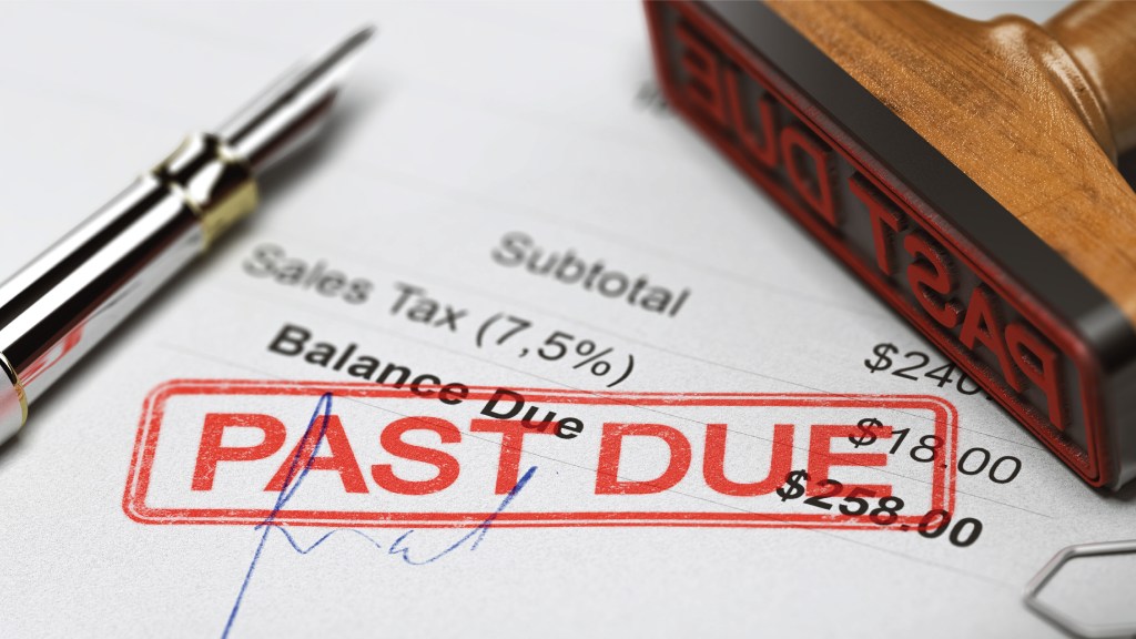 An image of an invoice with a big "past due" stamped in red ink.